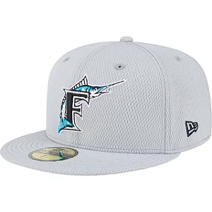Boné New Era 59FIFTY MLB Florida Marlins Fitted Clubhouse 2025 Grey