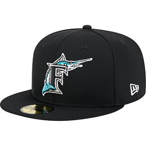 Boné New Era 59FIFTY MLB Florida Marlins Fitted Clubhouse 2025 Black