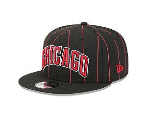 Boné New Era 9FIFTY NBA Chicago Bulls Striped Hat Black
