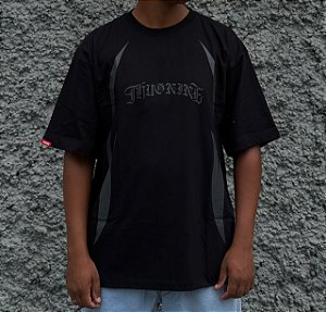 Camiseta Thug Nine Oversized Flames Black