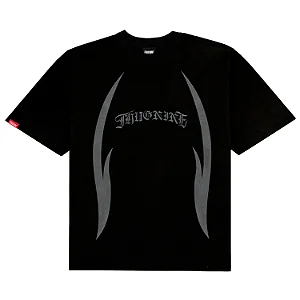 Camiseta Thug Nine Oversized Flames Black