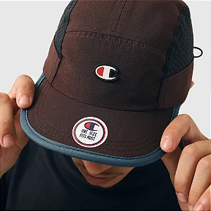 Boné Champion 5 Panel Mesh C Logo Chocolate Mousse