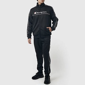 Agasalho Champion Tracksuit Contrast Line Script Logo Black
