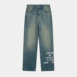 Calça Take-Off Movement Washed Blue Loose Fit Jeans
