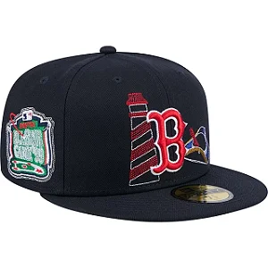 Boné New Era 59FIFTY MLB Boston Red Sox State Stitch Navy