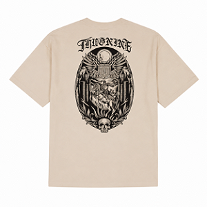 Camiseta Thug Nine Oversized Templar Knight Bege