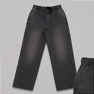 Calça Kost Baggy Washed Jeans Black