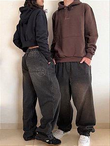 Calça Kost Baggy Washed Jeans Black