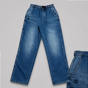 Calça Kost Baggy Washed Jeans Blue