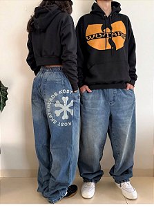 Calça Kost Baggy Washed Jeans Blue
