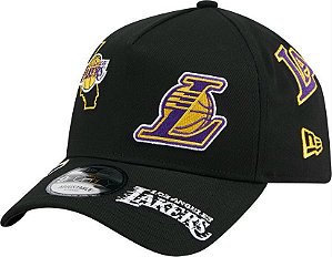 Boné New Era 9FORTY NBA A-Frame Los Angeles Lakers All Over Hat Black