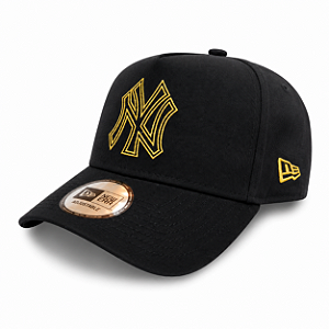 Boné New Era 9FORTY MLB A-Frame New York Yankees Metallic Outline Black