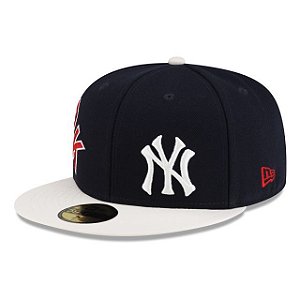 Boné New Era 59FIFTY MLB New York Yankees Multi Logo Premium Baseball Navy
