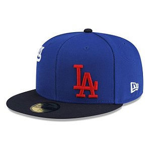 Boné New Era 59FIFTY MLB Los Angeles Dodgers Multi Logo Premium Baseball Blue