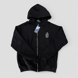 Moletom Öus Monograma Zíper Hoodie Black