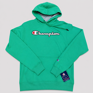 Moletom Champion Script Embroidery Fleece Pullover Hoodie Green