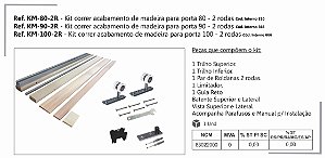Kit Correr Perfil Com Acabamento em Madeira 35x35