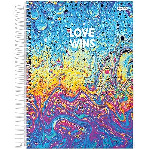 Caderno Universitário Capa Dura 1 Matéria 80 Folhas Loves Wins Jandaia