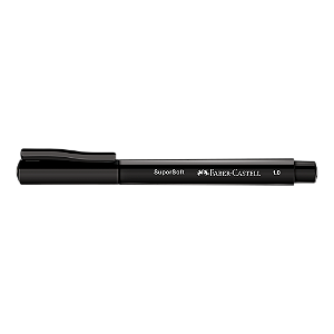 Caneta SupersSoft Preta Faber-Castell Ponta Média 1.0mm