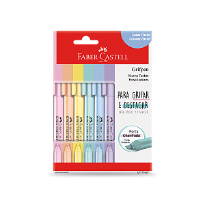 Kit 6 Marca-Texto Faber-Castell Grifpen Pastel