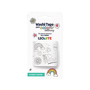 Washi Tape Para Colorir Lettring Leo Arte 5m x 50mm