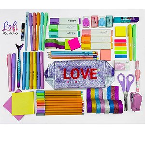 Kit Papelaria Kawaii Com Caderno Marca Texto Pastel Caneta Material Escolar  Presente Volta às aulas em Promoção na Americanas