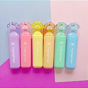 Kit 6 Marca Texto Fofo Patinha 6 Cores