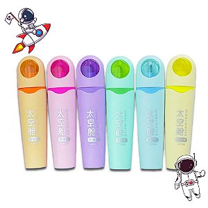 Kit 6 Marca-Texto Astrounauta Cores Pasteís