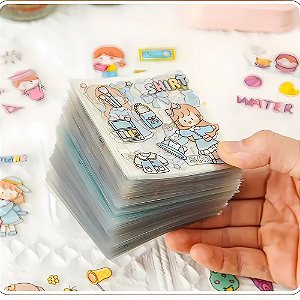 Caixa com 100 Folhas De Adesivos Kawaii