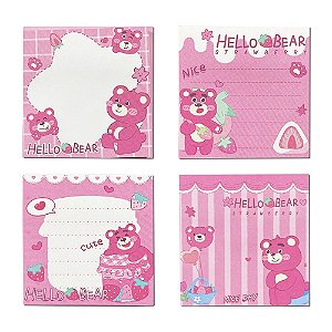 Bloco Adesivo Hello Bear 75 Folhas 70 x 70 mm