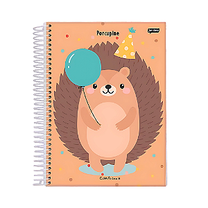Caderno Universitário Cute Animals Porcupine 80 Folhas Jandaia