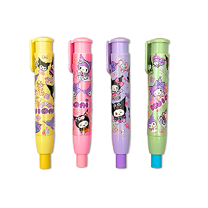 Caneta Borracha Retrátil Kuromi Sanrio 4 Cores
