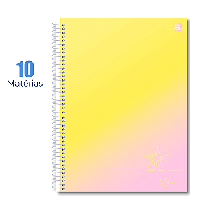 Caderno 10 Matérias Univesitário 160 Folhas Clean Flor