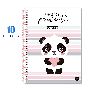 Caderno 10 Matérias Universitário 160 Folhas My Friend Pandastic