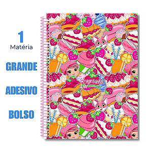 Caderno Universitário 1 Matéria Moranguinho na Cidade Sobremesa e Sorverte