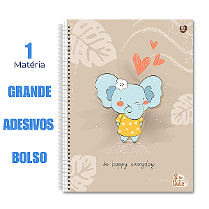 Caderno Universitário 80 Folhas So Cute Elefante