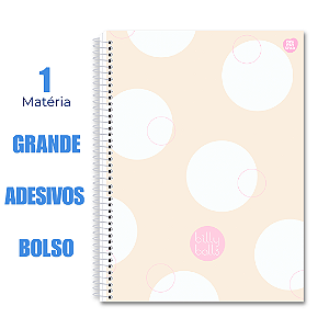Caderno Universitário 80 Folhas Billy Balls Bege