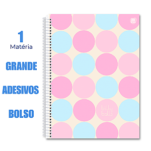Caderno Universitário 80 Folhas Billy Balls Filas de Bolas