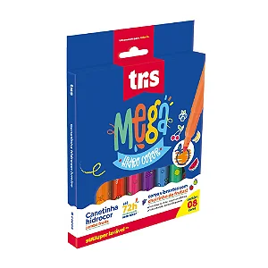 Conjunto 8 Hidrocor Jumbo Ponta Cônica Perfumada Fruits