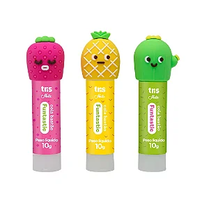 Cola Bastão Fofa Funtastic Abacaxi Morango Cacto 10G TRIS