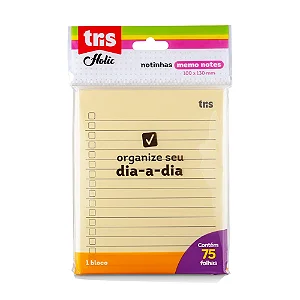 Notas Autoadesivas Pop Memo Organize Seu dia Pautada 125 x 100mm 75 Folhas