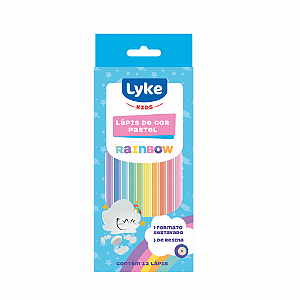 Conjunto 12 Lápis de Cor Rainbow Sextavado Pastel Lyke
