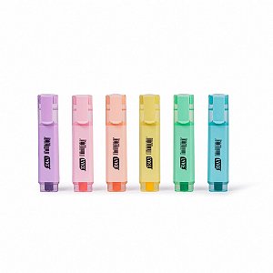Conjunto 6 cores Marca Texto Pastel Grande Lyke