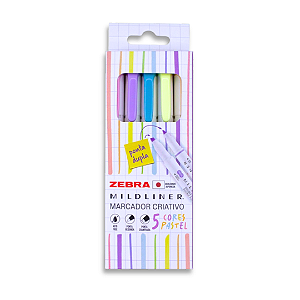 ZEBRA Mildliner Conjunto Marca Texto Pastel 5 Cores