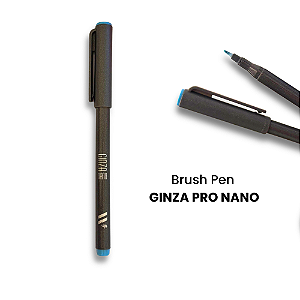 Brush Pen Ginza NANO Blue Ice Ponta Pequena