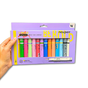 Conjunto 16 Marca-Textos BE BOLD com Blender Newpen