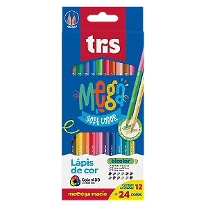 Conjuto 24 Lápis de Cor Mega Soft Bicolor Duplo