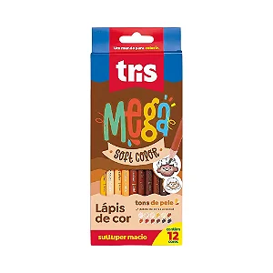Conjunto 12 Lápis de Cor Tons de Pele MEGA Softcolor