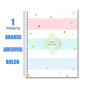 Planner Permanente Estudos Listras e Poá Animativa 84 Folhas