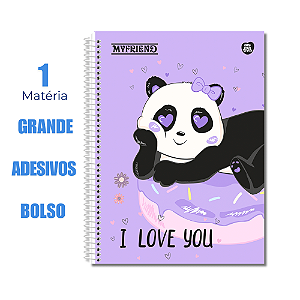 Caderno Universitário 1 Matéria 80 Folhas My Friend Donut